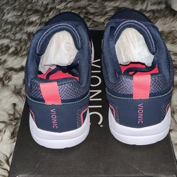 Vionic Women's Navy and Pink Sneakers - Picture 3 of 4